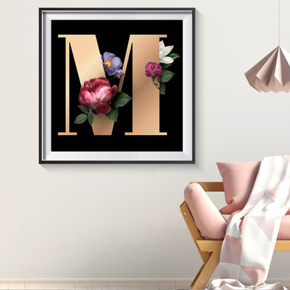 Flower Letter - Full Round Drill Diamond Painting 30*30CM