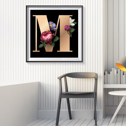 Flower Letter - Full Round Drill Diamond Painting 30*30CM