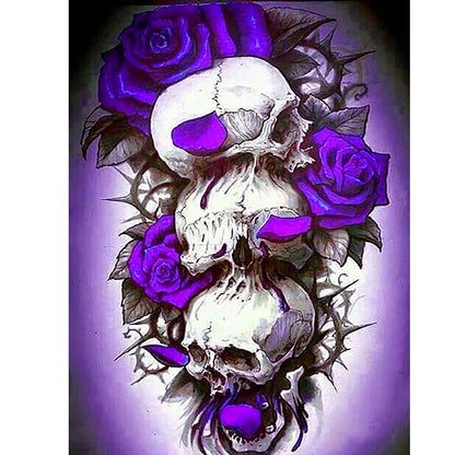 Rose Skull - Full Round Drill Diamond Painting 30*40CM