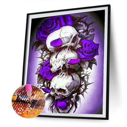 Rose Skull - Full Round Drill Diamond Painting 30*40CM