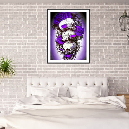 Rose Skull - Full Round Drill Diamond Painting 30*40CM