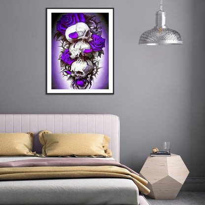 Rose Skull - Full Round Drill Diamond Painting 30*40CM