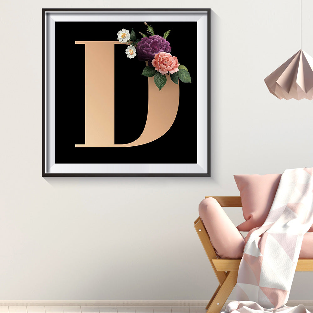 Flower Letter - Full Round Drill Diamond Painting 30*30CM