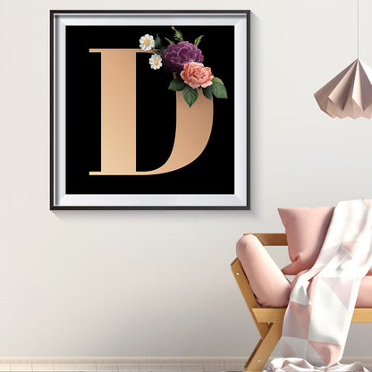 Flower Letter - Full Round Drill Diamond Painting 30*30CM