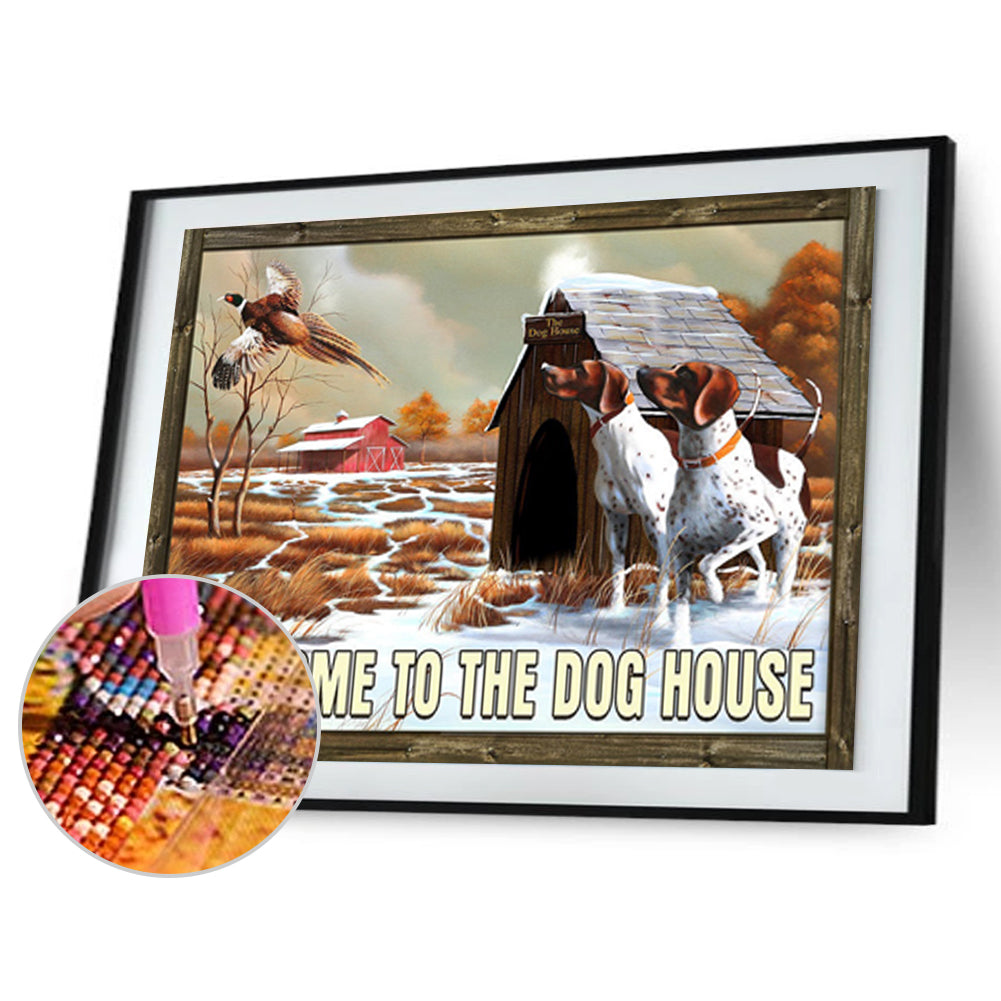 Welcome Kennel - Full Round Drill Diamond Painting 45*35CM