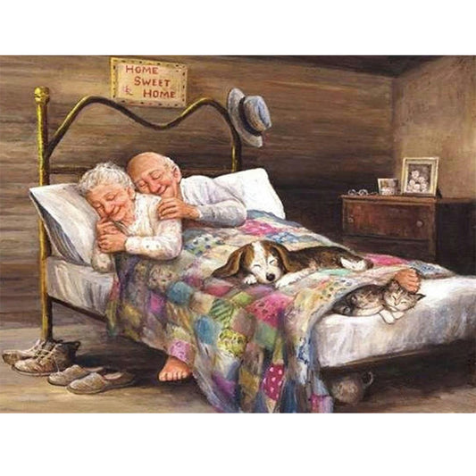 Old Couple - Full Square Drill Diamond Painting 40*30CM