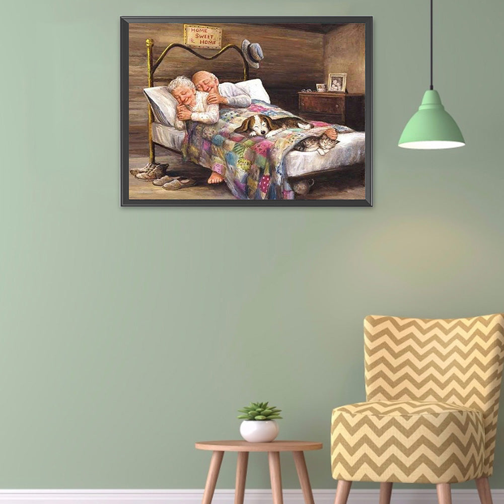 Old Couple - Full Square Drill Diamond Painting 40*30CM