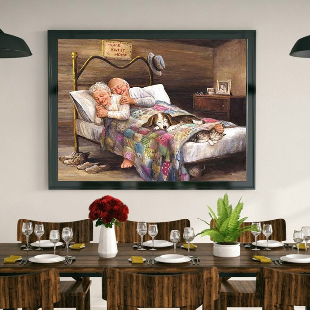 Old Couple - Full Square Drill Diamond Painting 40*30CM