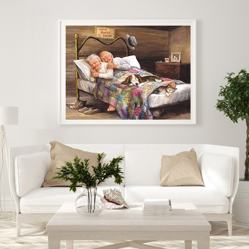 Old Couple - Full Square Drill Diamond Painting 40*30CM