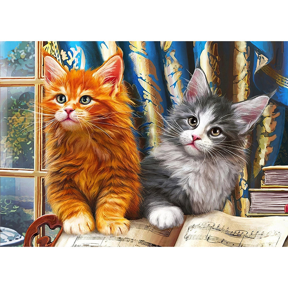 Cat - Full Round Drill Diamond Painting 40*30CM