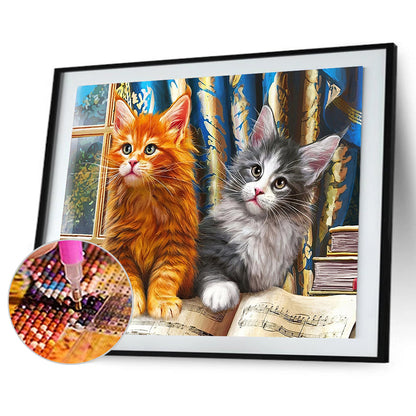 Cat - Full Round Drill Diamond Painting 40*30CM