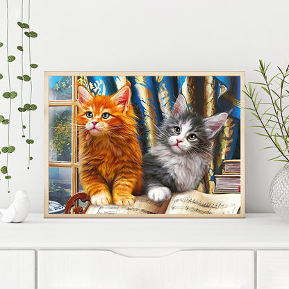 Cat - Full Round Drill Diamond Painting 40*30CM