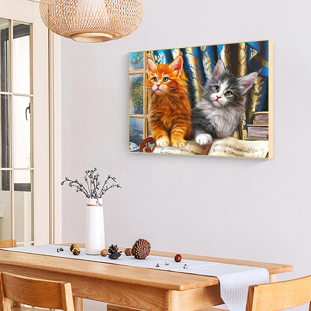 Cat - Full Round Drill Diamond Painting 40*30CM