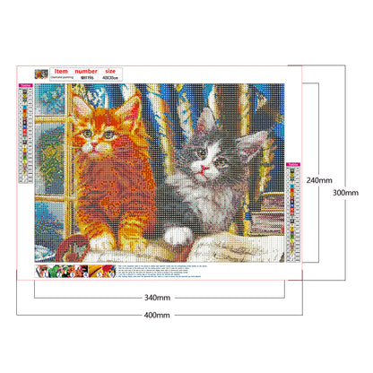 Cat - Full Round Drill Diamond Painting 40*30CM