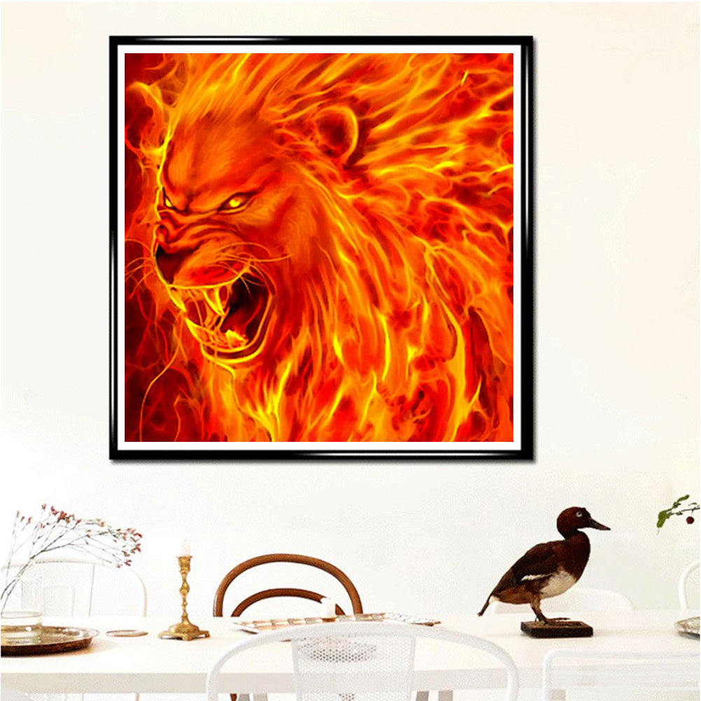 Flame Wolf - Full Square Drill Diamond Painting 30*30CM