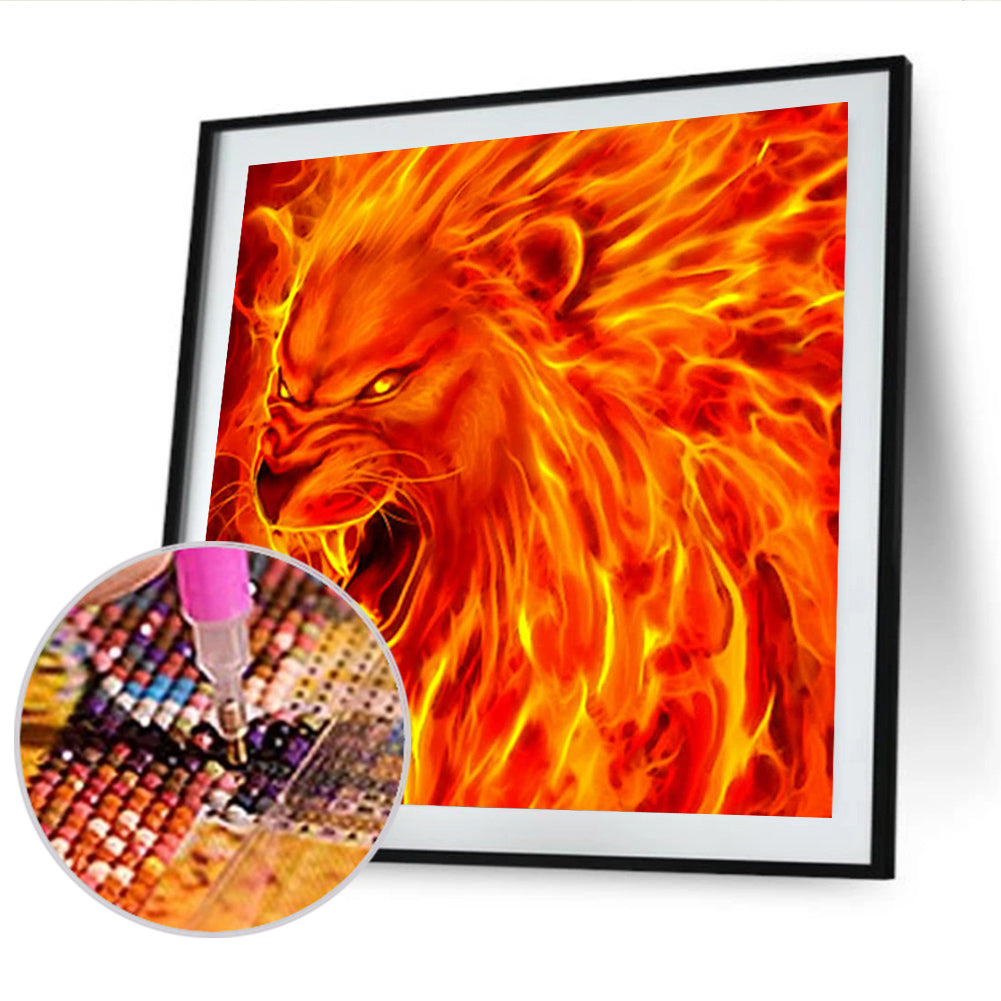 Flame Wolf - Full Square Drill Diamond Painting 30*30CM