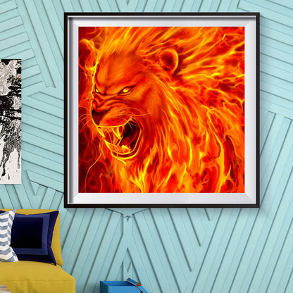 Flame Wolf - Full Square Drill Diamond Painting 30*30CM