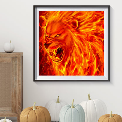 Flame Wolf - Full Square Drill Diamond Painting 30*30CM