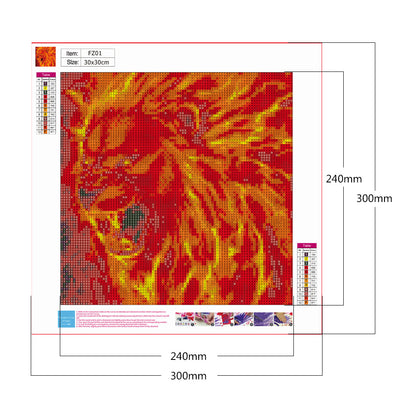 Flame Wolf - Full Square Drill Diamond Painting 30*30CM