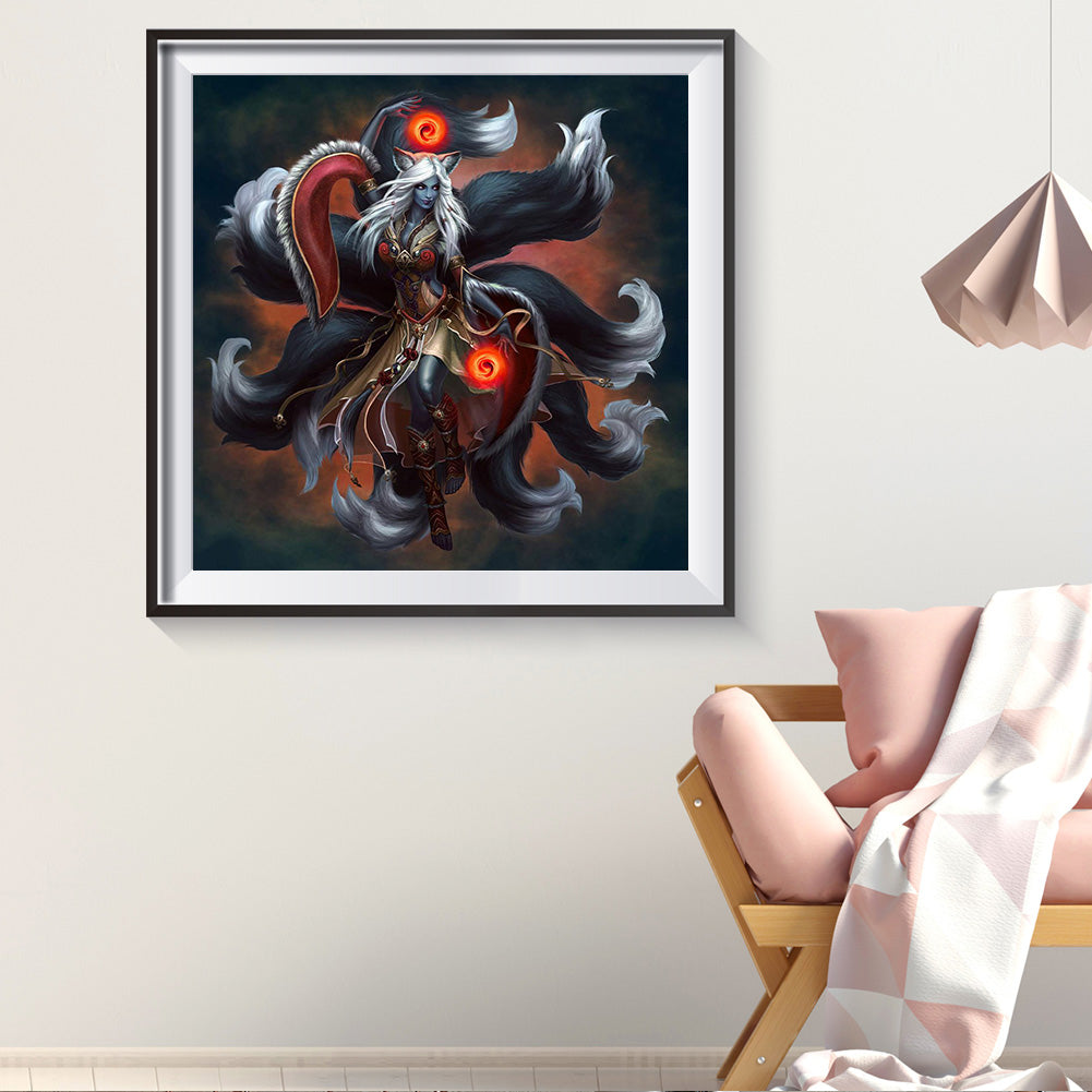 Nine Tailed Fox - Full Round Drill Diamond Painting 30*30CM