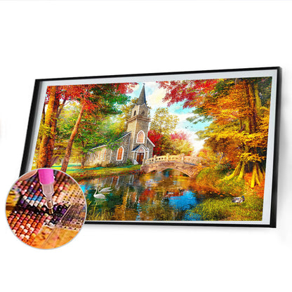 Christmas Church - Full Round Drill Diamond Painting 70*50CM