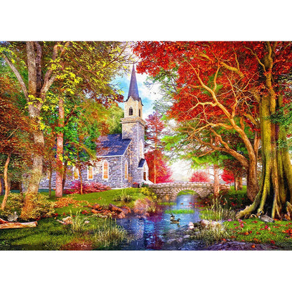 Christmas Church - Full Round Drill Diamond Painting 70*50CM