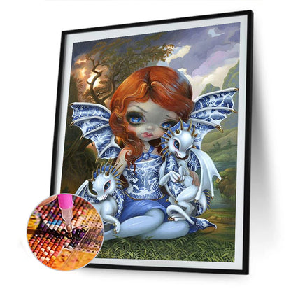 Cartoon Girl - Full Round Drill Diamond Painting 30*40CM