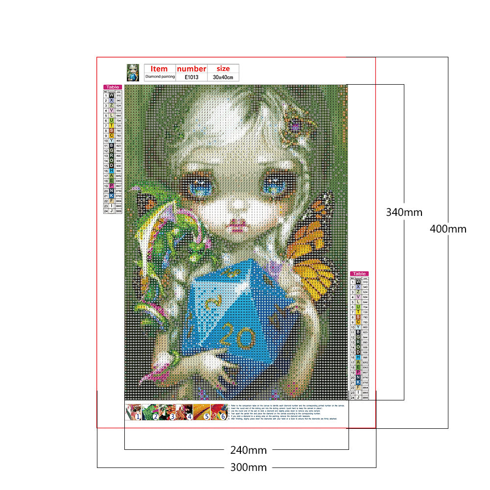 Cartoon Girl - Full Round Drill Diamond Painting 30*40CM