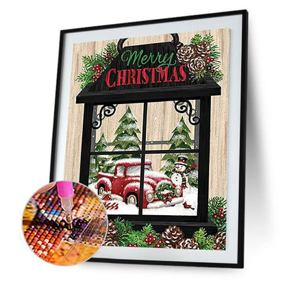 Christmas Car - Full Round Drill Diamond Painting 30*40CM