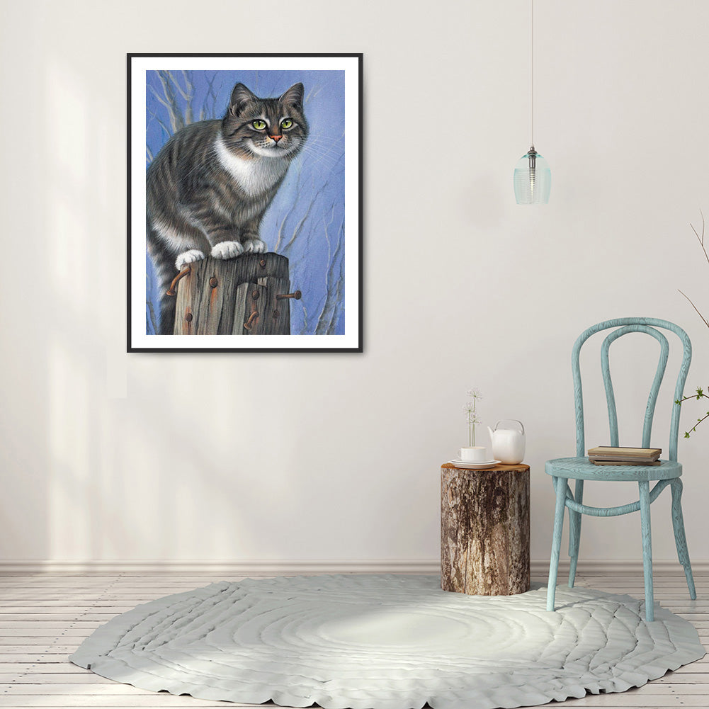 Cat - Full Round Drill Diamond Painting 30*40CM