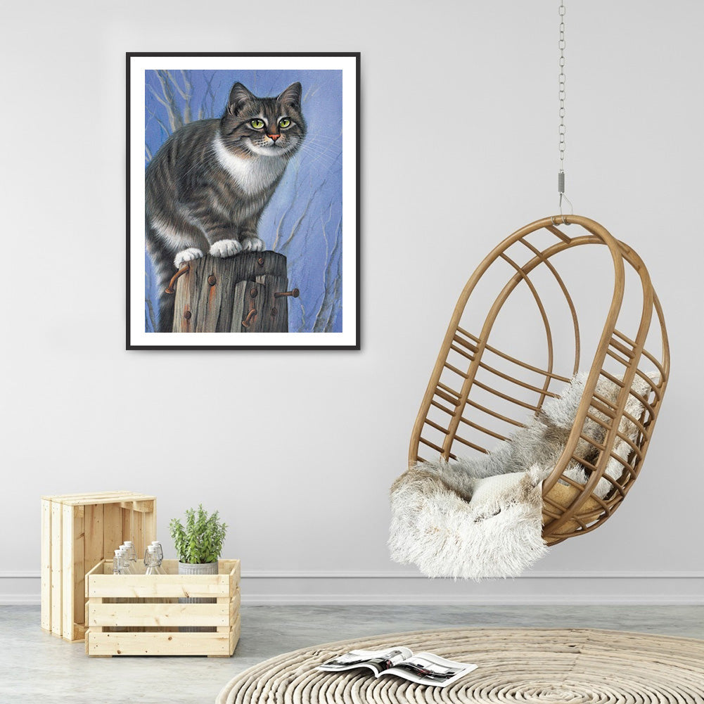 Cat - Full Round Drill Diamond Painting 30*40CM