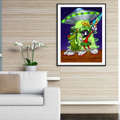 Cartoon Martian - Full Round Drill Diamond Painting 30*40CM