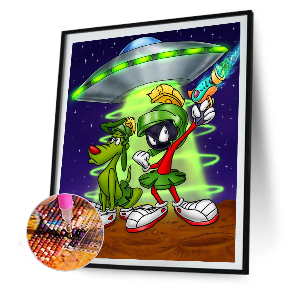 Cartoon Martian - Full Round Drill Diamond Painting 30*40CM