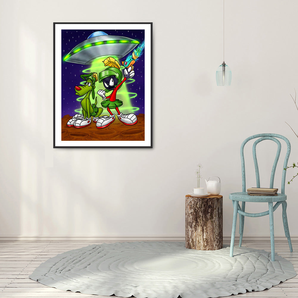 Cartoon Martian - Full Round Drill Diamond Painting 30*40CM
