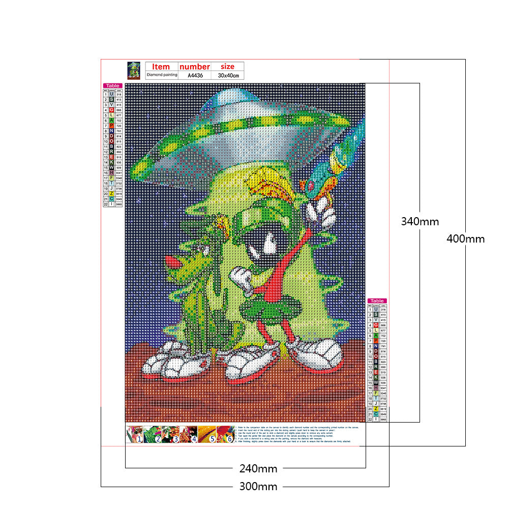Cartoon Martian - Full Round Drill Diamond Painting 30*40CM