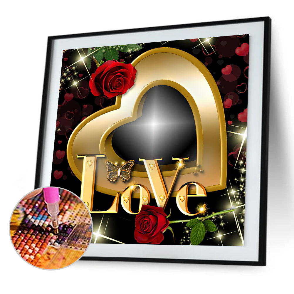 Love Rose - Full Round Drill Diamond Painting 30*30CM