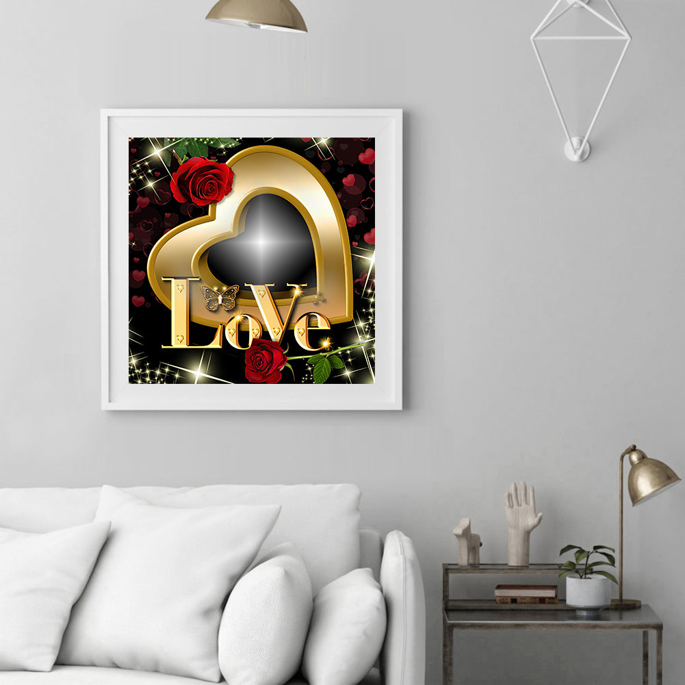 Love Rose - Full Round Drill Diamond Painting 30*30CM