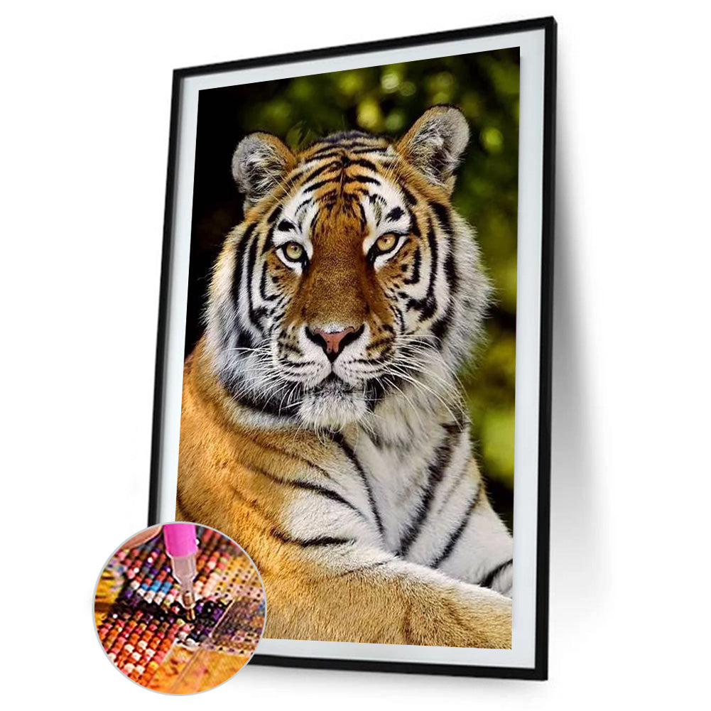 Sitting Tiger - Full Round Drill Diamond Painting 40*60CM