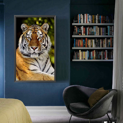 Sitting Tiger - Full Round Drill Diamond Painting 40*60CM