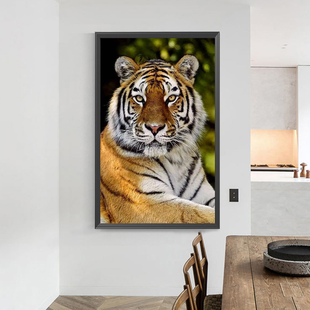 Sitting Tiger - Full Round Drill Diamond Painting 40*60CM