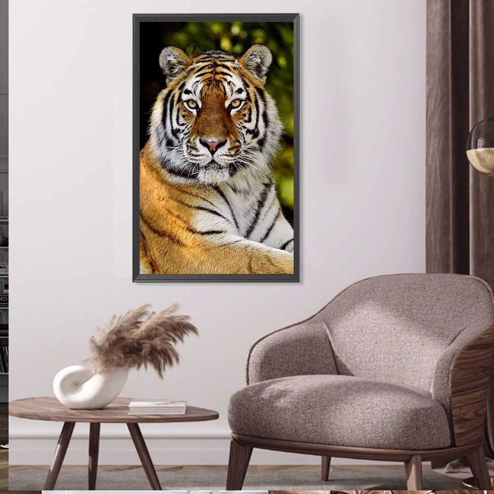 Sitting Tiger - Full Round Drill Diamond Painting 40*60CM