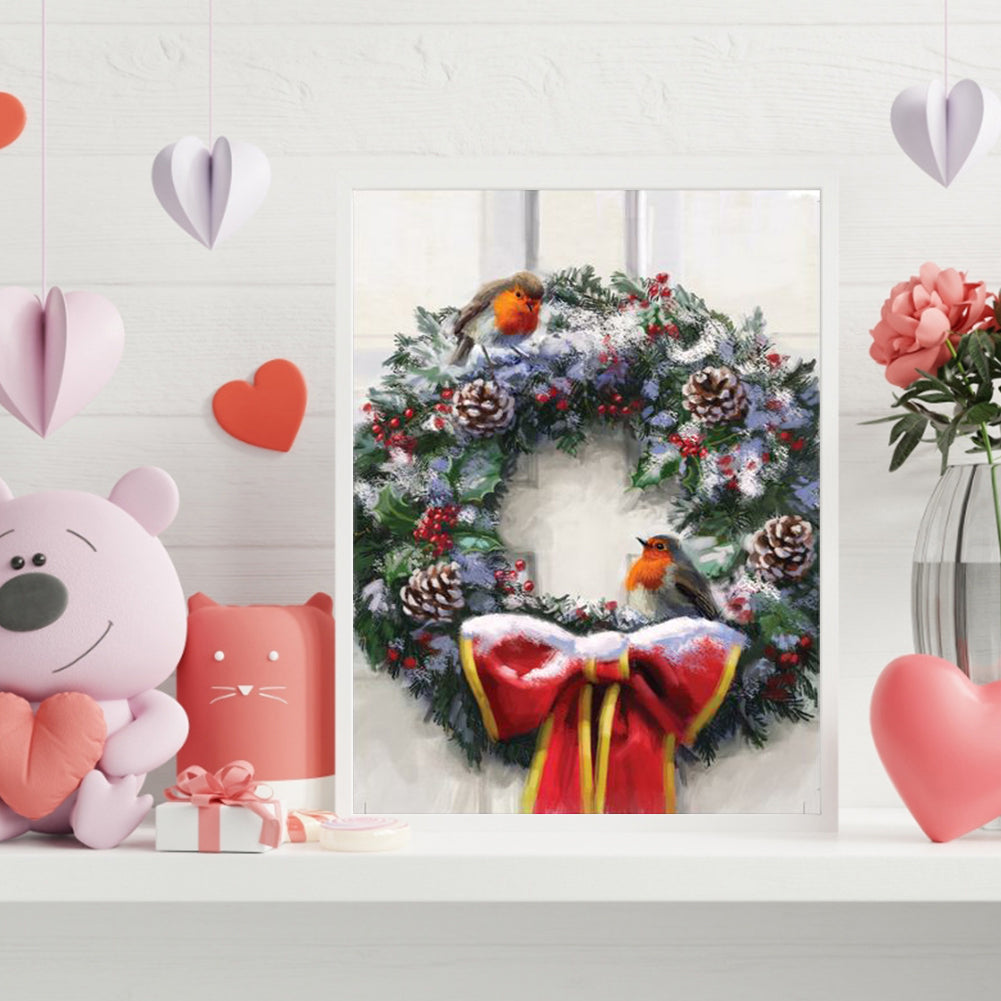 Christmas Wreath - Full Round Drill Diamond Painting 40*50CM