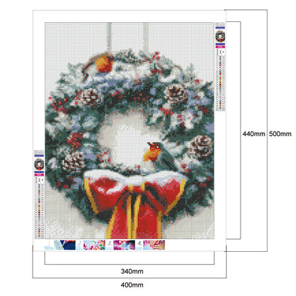 Christmas Wreath - Full Round Drill Diamond Painting 40*50CM