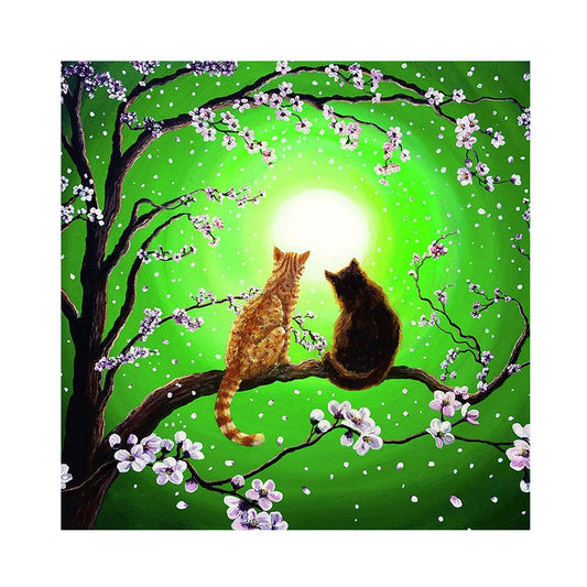 Tree Cat - Full Round Drill Diamond Painting 30*30CM