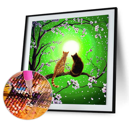 Tree Cat - Full Round Drill Diamond Painting 30*30CM