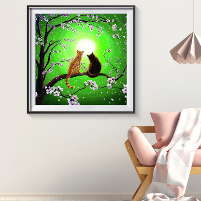 Tree Cat - Full Round Drill Diamond Painting 30*30CM