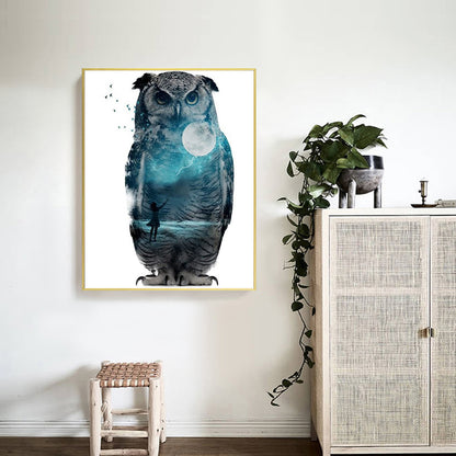 Moon Owl - Full Square Drill Diamond Painting 40*50CM