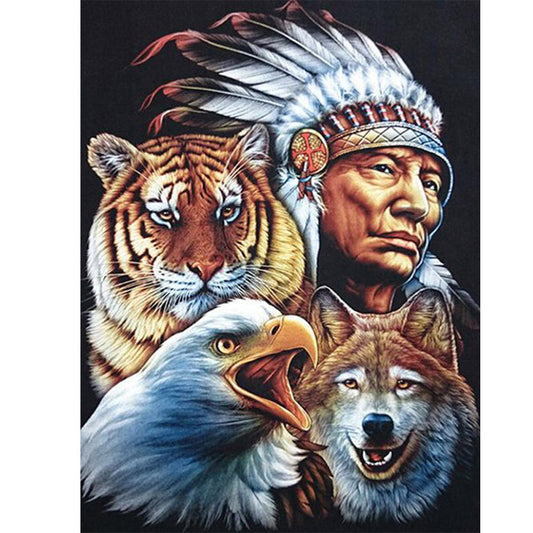 Animal People - Full Round Drill Diamond Painting 30*40CM