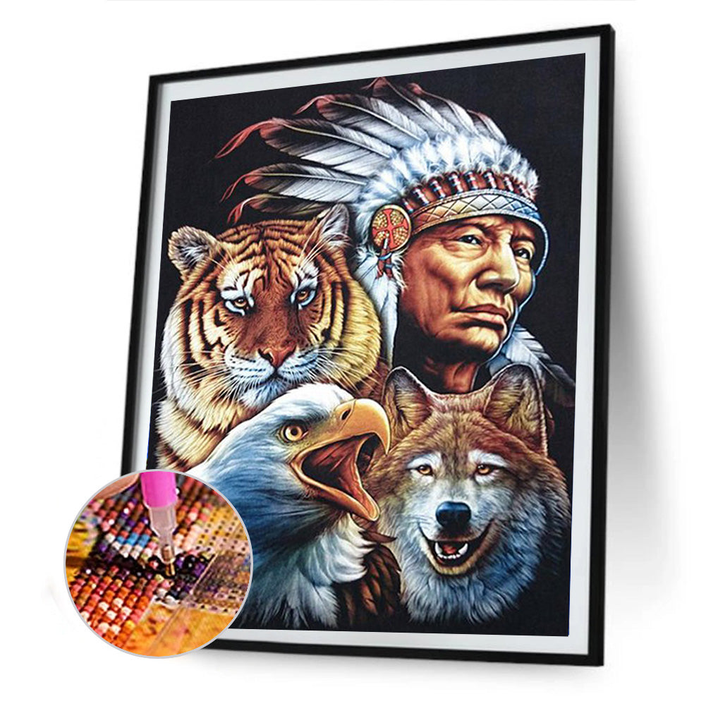 Animal People - Full Round Drill Diamond Painting 30*40CM