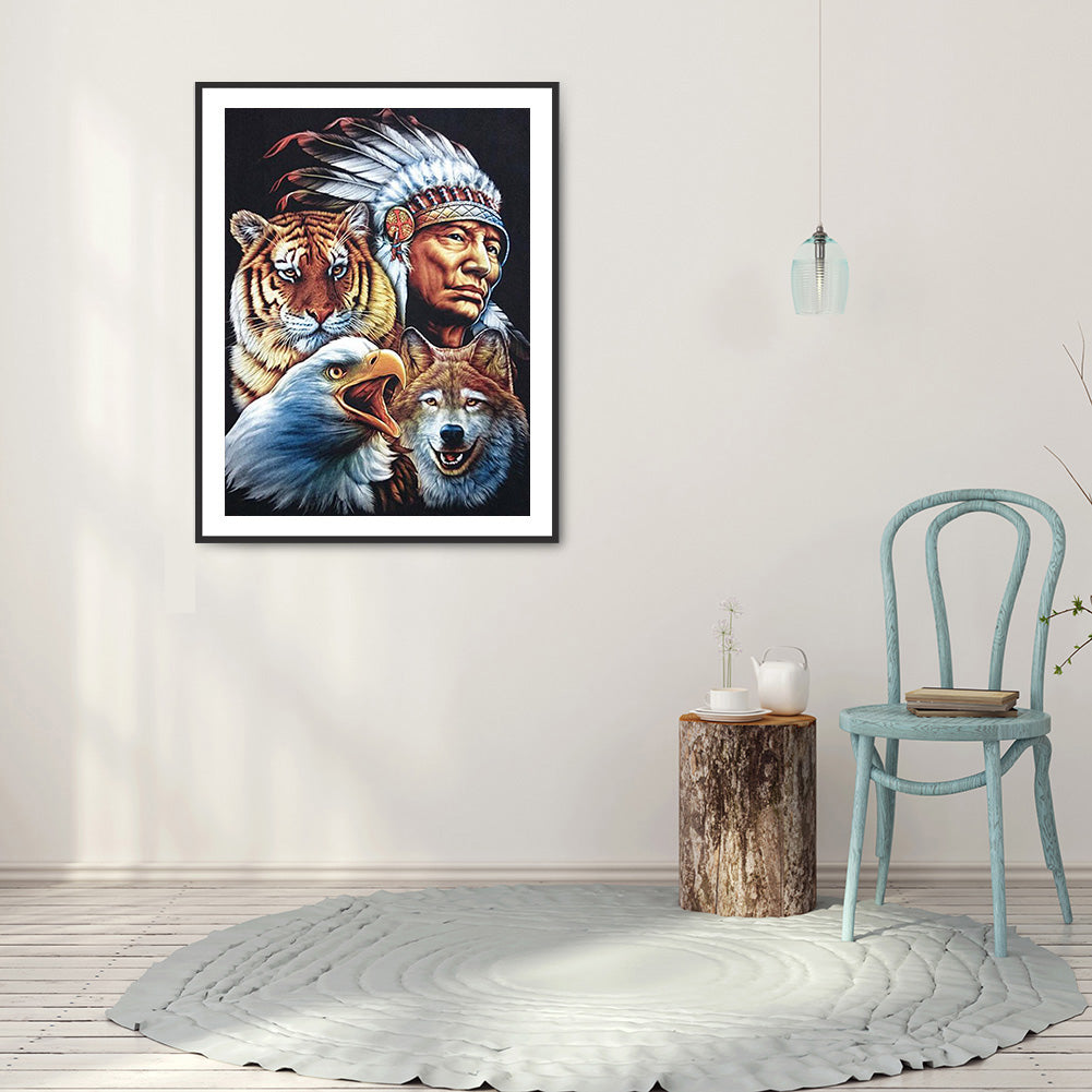 Animal People - Full Round Drill Diamond Painting 30*40CM